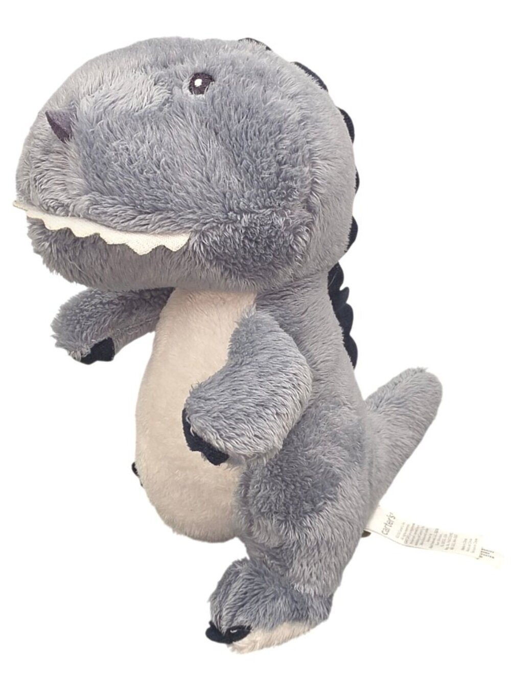 Carter's Blue Gray Dinosaur Dino Plush Stuffed Animal Fuzzy Soft Lovey T-Rex